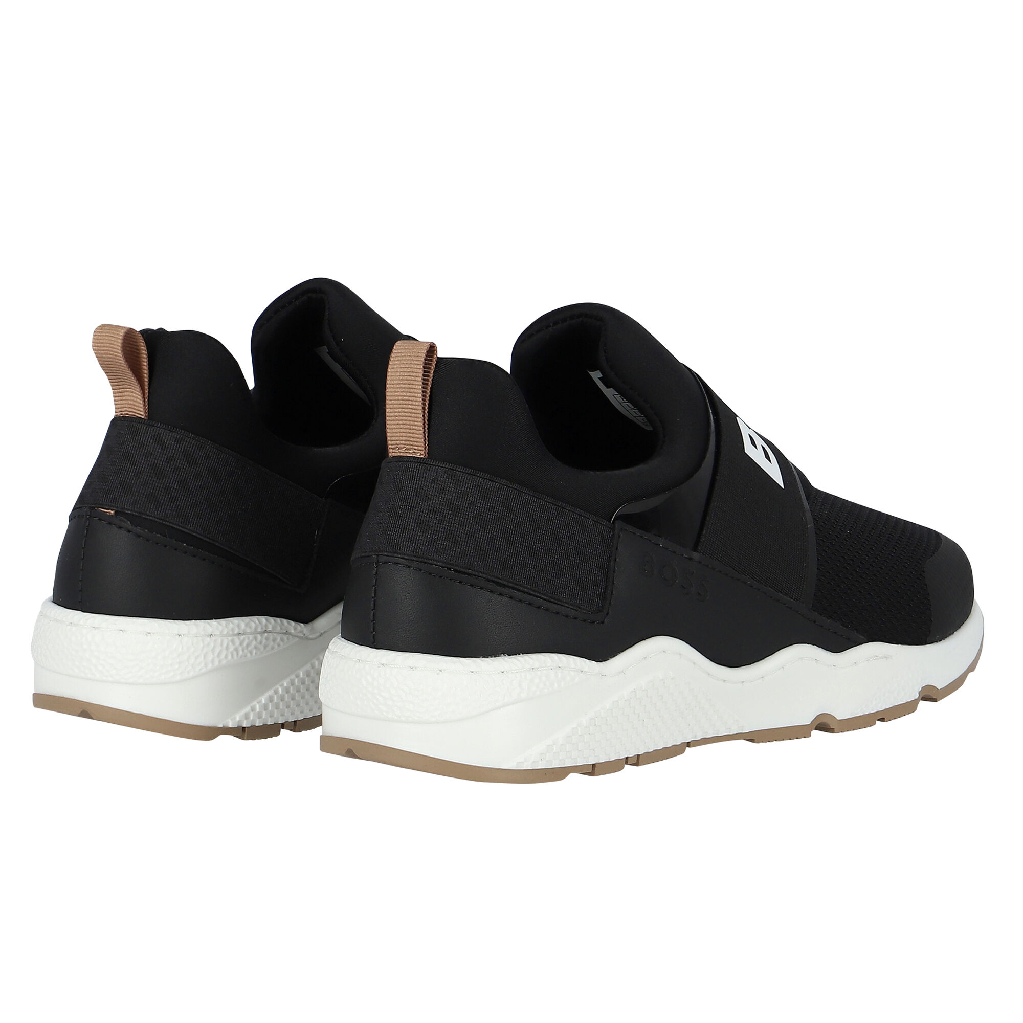 BOSS Boys Black Logo Trainers Junior Couture UAE